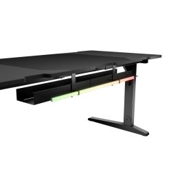 GENESIS Holm Modular 160 Escritorio Gaming Modular Ajustable Altura 160x75 cm Negro con LED, Soporte Auriculares y Vaso