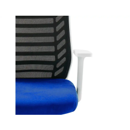 Rocada Silla de Oficina Brazos Regulables, Respaldo Malla, Asiento Tela Ignífuga Azul