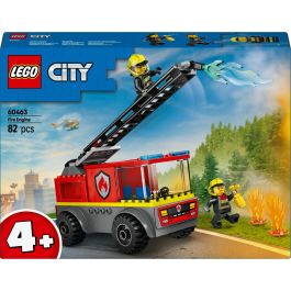 LEGO 60463 Camión de Bomberos con Escalera City Set de Construcción con 2 Minifiguras, Extintor y Llamas para Niños