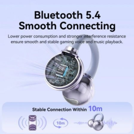 Vention NBWW0 Auriculares Deportivos Bluetooth 5.4 Open Ear OpenBeat Echo Clip A1 Blancos con Estuche de Carga