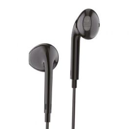 Tech One Tech Auriculares Eartech conector mini-jack 3,5mm negros, sonido estéreo con micrófono y control de volumen