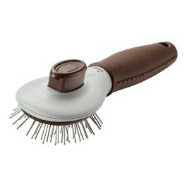 Hunter Cepillo Autolimpiable Talla S con Botón Integrado para Retirar Pelo Muerto, Empuñadura Ergonómica Marrón para Perros. Hunter Cepillo Autolimpiable Talla S con Botón Integrado para Retirar Pelo Muerto, Empuñadura Ergonómica Marrón para Perros.