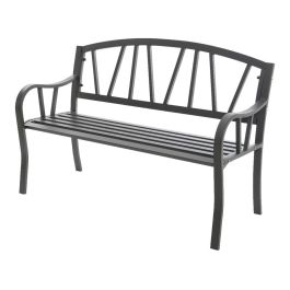 Banco de hierro antracita para exterior 123x53x86cm Precio: 211.49999948. SKU: S7904421