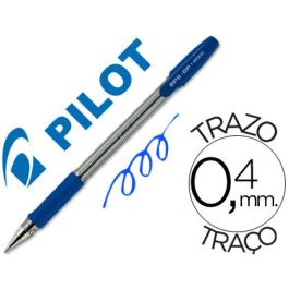 Boligrafo Pilot Bps-Gp Azul Sujecion De Caucho Tinta Base De Aceite Con Capuchon 12 unidades