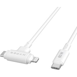 HYPER HyperJuice Cable USB USB 2.0 1.5 m USB C a USB C/Lightning Blanco