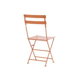 DKD Home Decor Mesa Terraza y Jardín Balcony Coral Metal Plegable Balcón Set de 3 Piezas 60 x 75 x 60 cm