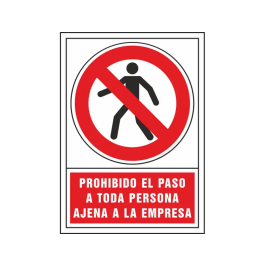 Syssa Señal de Prohibición Prohibido el Paso a Toda Persona Ajena a la Empresa en PVC 245x345 mm Precio: 3.88999996. SKU: B1267CH94T