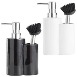 Day Dispensador con Cepillo Surtido Cerámica Plástico Blanco Negro Capacidad 350ml