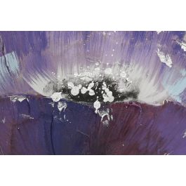 DKD Home Decor Cuadro Shabby Lila Lienzo Pino Amapolas 80 x 80 x 3.5 cm (2 Unidades)