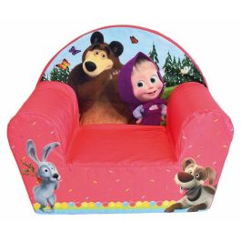 Fun House Sillón Club Infantil Masha et Michka, espuma ligera, funda lavable, 42x52x33 cm