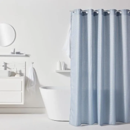 Today Cortina de ducha con diseño de gofres - Azul - Poliéster - 180 x 200 cm - 12 ganchos - TOD3574641275549 Precio: 23.89000042. SKU: B1EVAA44ZK