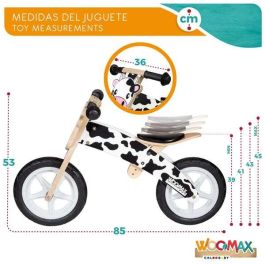 Moto correpasillos de madera vaca woomax 12" 85x37x53 cm Moto correpasillos de madera vaca woomax 12" 85x37x53 cm