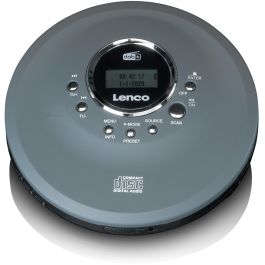 Lenco CD-400GY Reproductor de CD Portátil Antracita MP3 con Antichoque y Radio FM