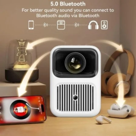 Wanbo Proyector Portátil DALI 1 350 Lúmenes HD Bluetooth WiFi Blanco