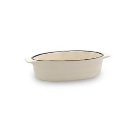 Quid Cocco Cazuela Ovalada de Gres Blanco Apta para Horno Microondas Lavavajillas 19x10,5x5 cm (12 Unidades)