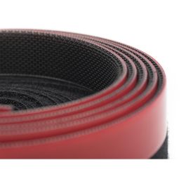 Digitus Cinta Autoadhesiva de Poliamida Negra/Roja 25mm x 5m Gancho y Bucle - Soporta hasta 160°C