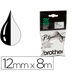 BROTHER Cinta No laminada Blanco/ negro 12 mm Precio: 9.78999989. SKU: B1GPJMCG74