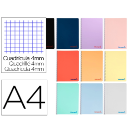 Liderpapel Cuaderno espiral A4 Wonder tapa plástico 80 hojas 90gr cuadro 4mm con margen colores surtidos Precio: 27.50000033. SKU: B15MTWF6ZS