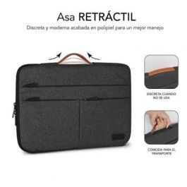 Funda Subblim Air Padding 360 Sleeve para Portátiles hasta 14"/ Gris Oscuro Funda Subblim Air Padding 360 Sleeve para Portátiles hasta 14"/ Gris Oscuro