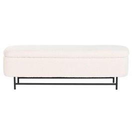 Banqueta Home ESPRIT Blanco Negro Poliéster Acero 145 x 45 x 45 cm Banqueta Home ESPRIT Blanco Negro Poliéster Acero 145 x 45 x 45 cm