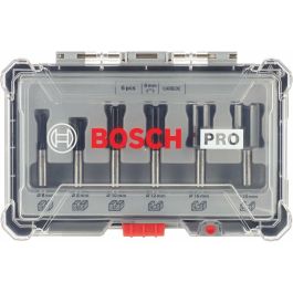 Bosch 2607017466 Juego de Fresas para Fresadoras, 8 mm de Diámetro de Vástago, 6 Piezas en Estuche de Transporte