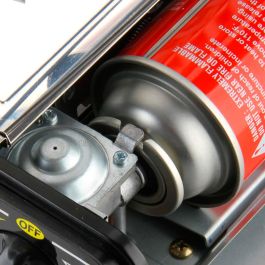 Com Gas Cocina portátil compacta 2 fuegos butano para camping, acero inoxidable, 2+2 kw, piezoeléctrico