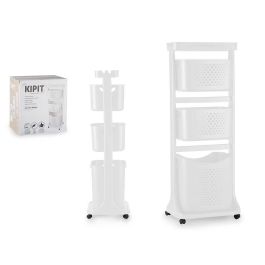 Ropero de plástico Kipit, 3 alturas con ruedas, blanco, 33x112x42.5 cm Precio: 48.50000045. SKU: S3610962
