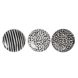 DKD Home Decor Plato Urban de Gres, Color Negro y Blanco, 20x20 cm. Apto para Microondas y Lavavajillas. Pack de 12 Platos Precio: 28.03812. SKU: B198XYJWA2