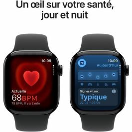 Apple Watch Series 10 GPS, 42 mm, con Caja de Aluminio en Negro Azabache y Correa Deportiva Negra Talla M/L