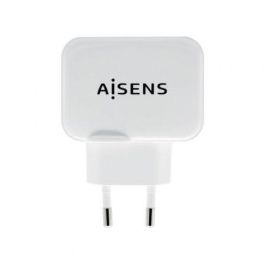 Aisens Cargador USB 17W 5V/3.4A, 2 Puertos USB-A con Control AI, Blanco