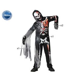 Disfraz Esqueleto Niño Halloween Infantil 10-12 Años con Capa, Mono y Guantes Disfraz Esqueleto Niño Halloween Infantil 10-12 Años con Capa, Mono y Guantes