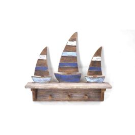 DKD Home Decor Perchero de Pared Atlantico de MDF, Diseño Barcos, Azul Celeste y Marino, 43x8.5x32 cm, Pack de 2 Precio: 17.22072. SKU: B16MT6HNYP