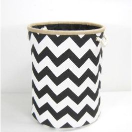 DKD Home Decor Cesta Moderno Blanco Negro 38 x 45 x 38 cm Poliester Yute Zig Zag Precio: 12.50000059. SKU: S3018573