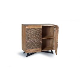 Giner y Colomer Aparador de Madera de Acacia con Patas de Metal, Natural, 90x40x86 cm