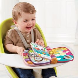 Vtech Baby Libro Musical Parlante Súper Encantado Gatitos Bebés 6-36 Meses Rosa con Piano, Canciones y Texturas