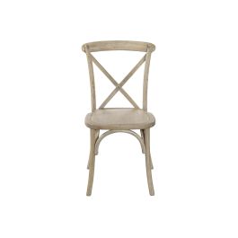 DKD Home Decor Silla Alpino Crossback Apilable de Olmo y Madera Natural 41x89x50 cm (2 Unidades)