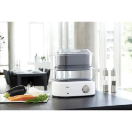 Braun FS5100WH Identity Collection Vaporera - Blanco - 850W - Capacidad 3.1L - Vaporizador de Arroz 2L