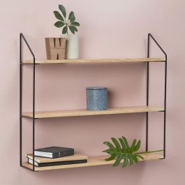 Day Estante 60X15X54 3 Baldas Madera y Metal Negro