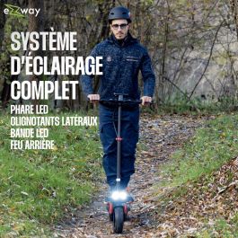 Ezway Patinete Eléctrico Todoterreno Plegable EBOOST INFINITY 800W 48V Autonomía 90km con Luz de Freno e Intermitentes