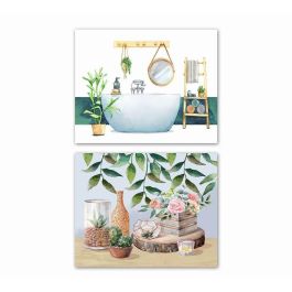 DKD Home Decor Cuadro estilo Scandi Multicolor Lienzo y MDF 50 x 40 x 1.8 cm (2 Unidades) Precio: 6.69000046. SKU: B17FY8R558