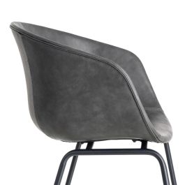 Silla Negro Metal / Simil Piel 59 X 50,50 X 81,50 cm