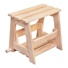 Astigarraga Escalera taburete de madera de pino, 2 peldaños, soporta hasta 100 kg