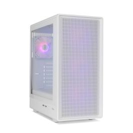 Nox NXINFTYIOTAWH Caja Gaming Semitorre Infinity IOTA Blanca con Cristal Templado, Frontal Mesh y 4 Ventiladores ARGB