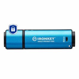 Kingston Vault Privacy 50C 32GB USB-C 3.2 Gen 1, AES-256, FIPS 197, Resistente al Agua, Negro/Azul Precio: 86.394. SKU: B1GF6EDPCM