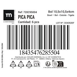 La Mediterranea Bol Aperitivo Pica-Pica 10.5 x 10.5 x 4 cm (24 Unidades)