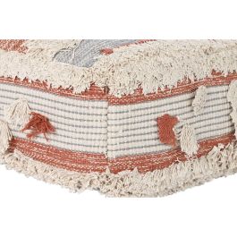 Cojin Suelo Boho DKD Home Decor Naranja Blanco 60 x 25 x 60 cm