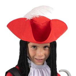 Disfraz garfio sombrero con peluca textil, chaqueta, cuello, garfio, pantalón, cinturón y polainas talla 7-9 y Disfraz garfio sombrero con peluca textil, chaqueta, cuello, garfio, pantalón, cinturón y polainas talla 7-9 y