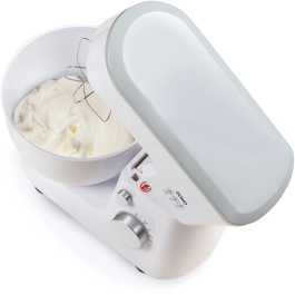 Domo DO9241KR Batidora de Pie Blanca, 600 W, 6 Velocidades, Capacidad 4 L