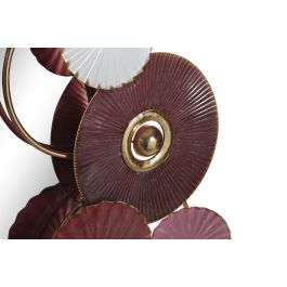 DKD Home Decor Espejo Moderno con Diseño de Círculos en Rosa Oscuro, Dorado y Blanco, Estructura de Metal 116x71x8 cm