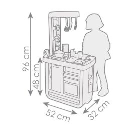 Smoby Cocina Bon Appetit con 23 accesorios, 52,1x32,5x95,7 cm, para 3 años+, con sonidos, de Plástico